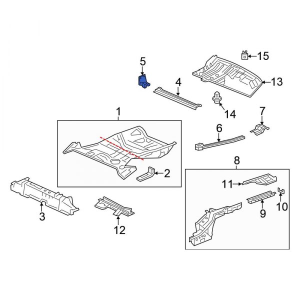 Floor Pan Crossmember Bracket