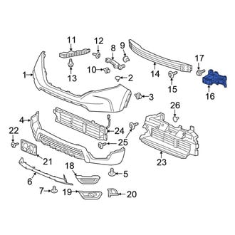 Honda OE - Front Left Bumper Impact Bar Bracket