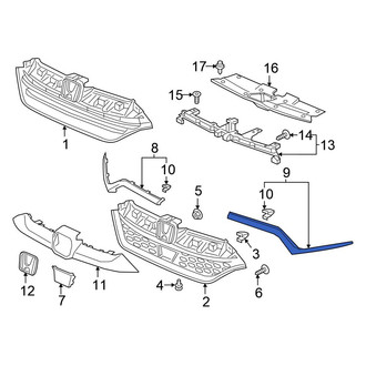 Honda OE - Front Left Grille Molding