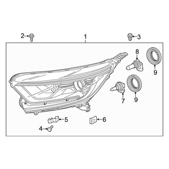 Honda OE - Front Lamps - Headlamp Components (Halogen), (EX / EX-L / LX / Touring)