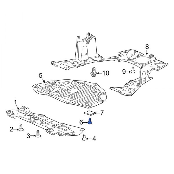 Radiator Support Splash Shield Bolt