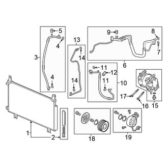 Honda OE - Air Conditioner & Heater - Condenser, Compressor & Lines (2.4L)