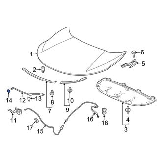 Honda OE - Hood Prop Rod Grommet