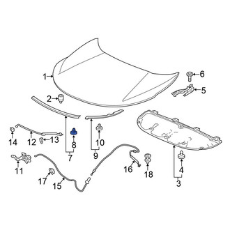 Honda OE - Hood Seal Clip