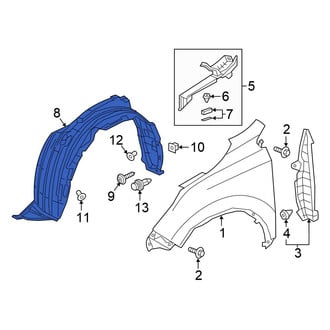 Honda OE - Front Left Fender Splash Shield