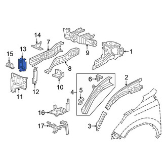 Honda OE - Left Frame Rail End Bracket