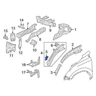 Honda OE - Front Left Fender Rail Bracket