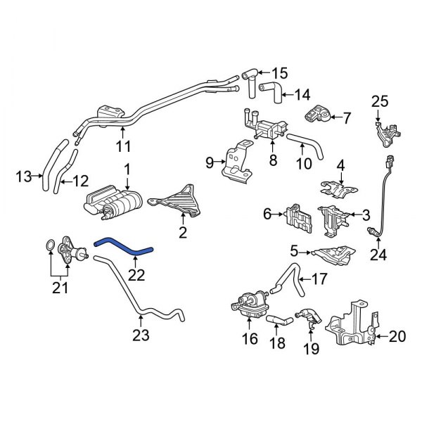 Honda OE 361735PAA00 Evaporative Emissions System Lines