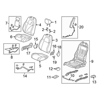 Honda OE - Seats & Tracks - Passenger Seat Components (W/O Power)