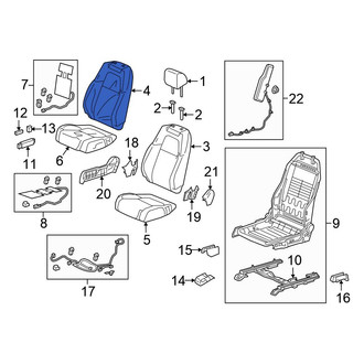 Honda OE - Front Right Seat Back Cushion Cover