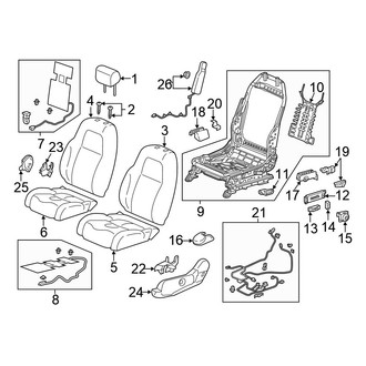 Honda OE - Seats & Tracks - Driver Seat Components (With Power)