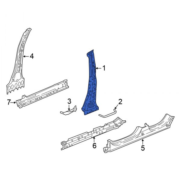 Honda OE 63610TLA305ZZ Left Body BPillar Reinforcement