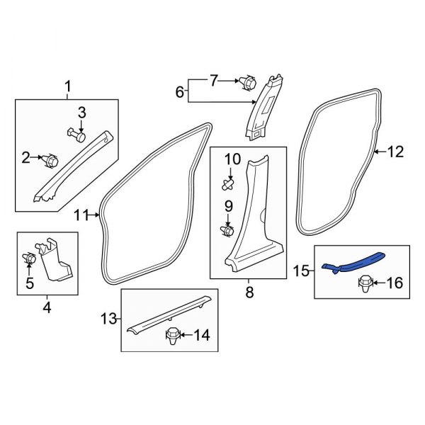Honda OE 84211TLAA01ZA Rear Right Door Sill Plate