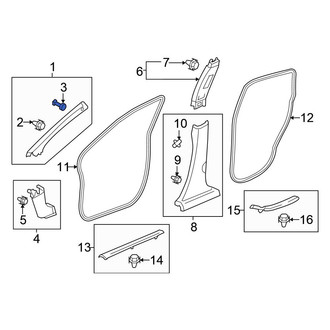 Honda OE - Body A-Pillar Trim Panel Clip