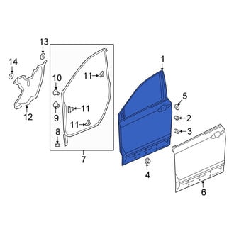 Honda OE - Front Left Door Shell