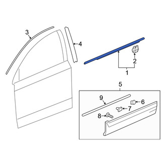Honda OE - Front Right Door Belt Molding