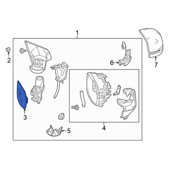 Honda OE - Front Right Door Mirror Glass