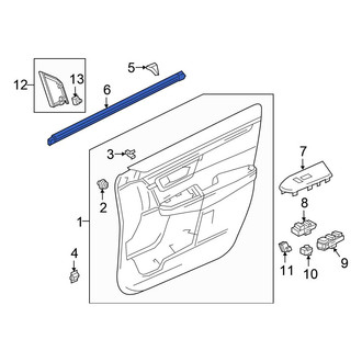 Honda OE - Front Left Door Window Belt Weatherstrip