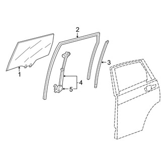 Honda OE - Rear Door - Glass & Hardware