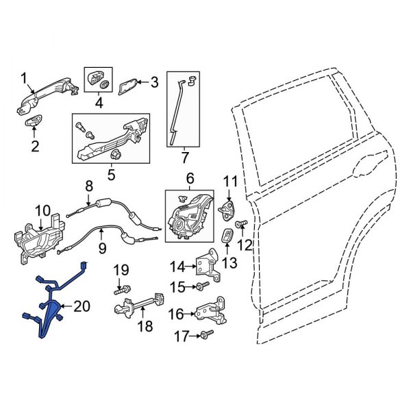 Honda OE 32751TLCA01 Front Left Door Wiring Harness