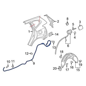 Honda OE - Rear Fuel Filler Door Release Cable