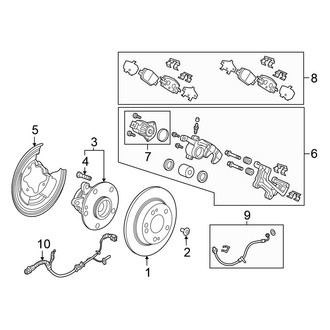 Honda OE - Rear Suspension - Brake Components (EX / EX-L / LX / Touring FWD)