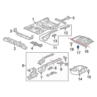 Honda OE - Floor Pan Splash Shield Clip