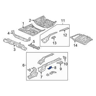 Honda OE - Left Floor Pan Crossmember Bracket