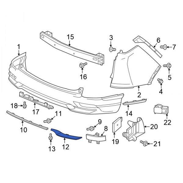 Honda OE 71113TLAA50 Front Right Bumper Trim