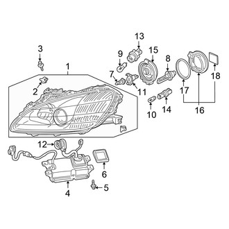 Honda OE - Front Lamps - Headlamp Components