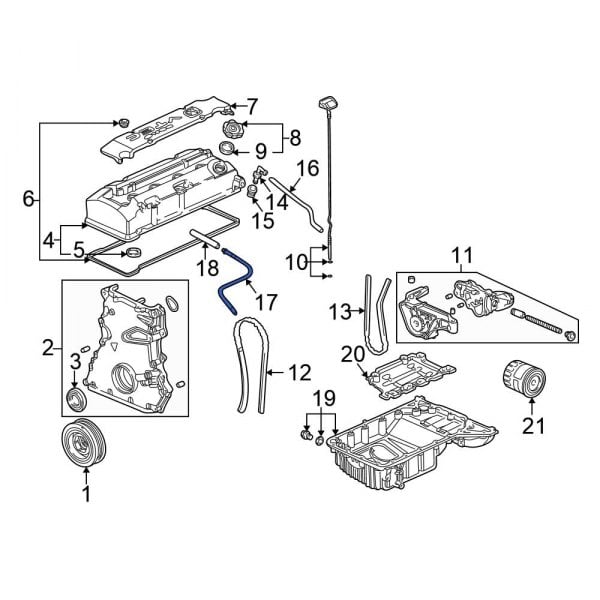 Honda OE 17137PCX000 PCV Valve Hose