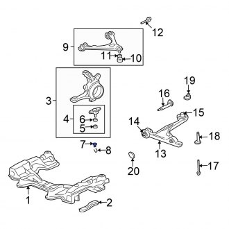 Honda OE - Front Lower Suspension Ball Joint Nut & Washer