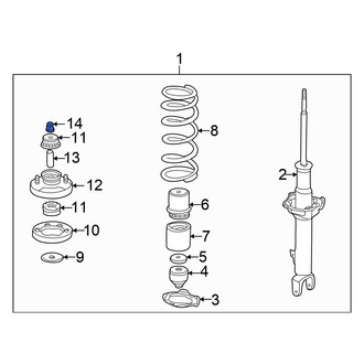 Honda OE - Front Suspension Strut Mount Nut