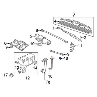 Honda OE - Front Left Windshield Washer Nozzle