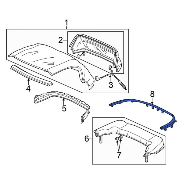 Convertible Top Stowage Compartment Trim Panel