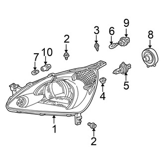 Honda OE - Front Lamps - Headlamp Components