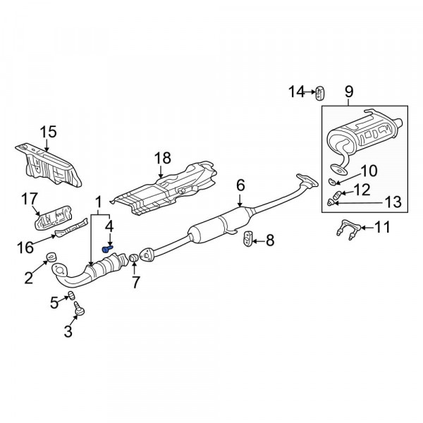 Honda OE 18176P08003 Rear Catalytic Converter Bolt