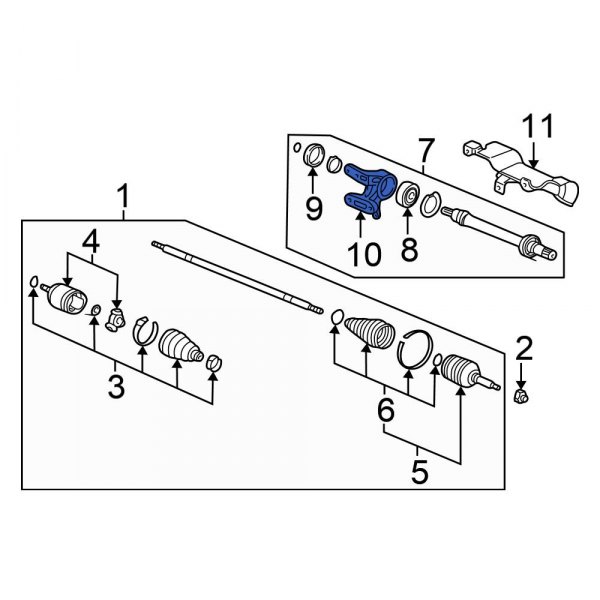 Honda OE 44502S6MJ00 CV Axle Shaft Carrier Bearing Bracket