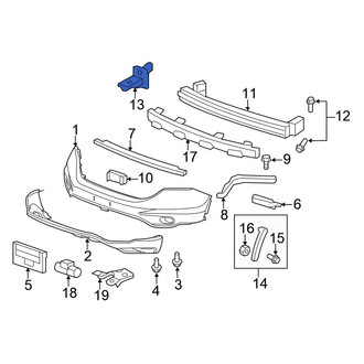 Honda OE - Front Left Bumper Impact Bar Bracket