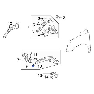 Honda OE - Front Right Bumper Impact Bar Bracket