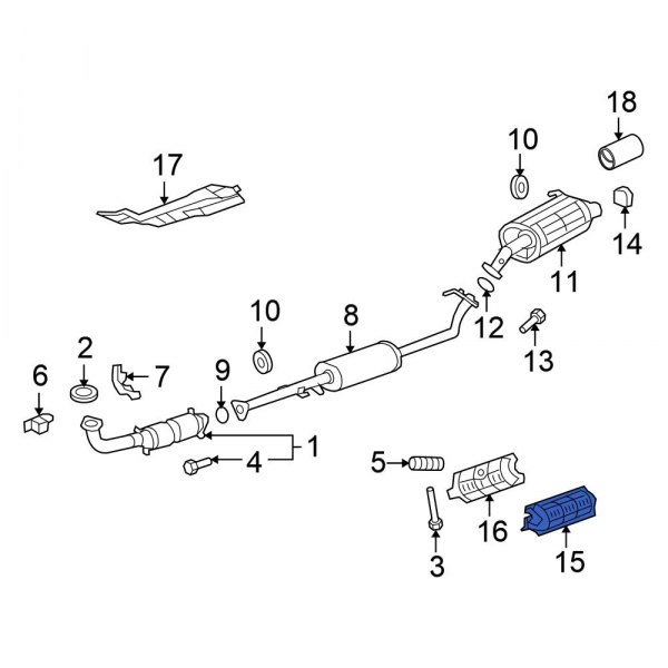 Honda OE 18182RZA000 - Upper Catalytic Converter Heat Shield