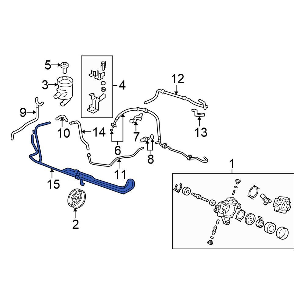 Honda OE 53765SWA000 Front Power Steering Line