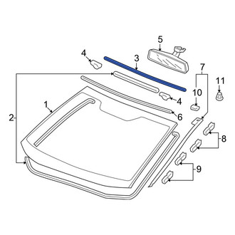 Honda OE - Front Upper Windshield Frame Weatherstrip Seal