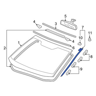 Honda OE - Front Left Windshield Molding