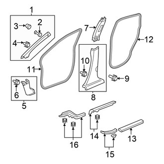 Honda OE - Pillars, Rocker & Floor - Interior Trim