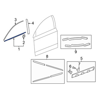 Honda OE - Front Right Door Belt Molding