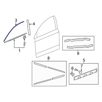 Honda OE - Front Left Door Window Molding