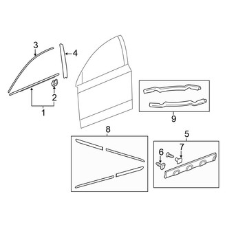 Honda OE - Front Door - Exterior Trim (Dealer Installed Accessory)