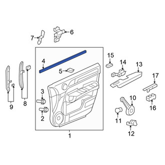 Honda OE - Front Right Door Window Belt Weatherstrip