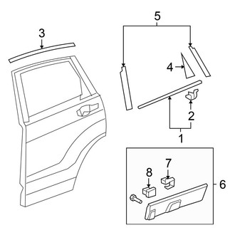 Honda OE - Rear Door - Exterior Trim